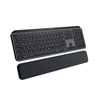 Abbildung von Logitech MX Keys S Plus kabellose Tastatur, Low Profile, Fluid Quiet Typing, Programmable, Backlighting, Bluetooth, Rechargeable, für Windows PC/Linux/Chrome/Mac Graphit, Deutsches QWERTZ Layout