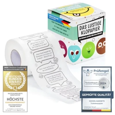 Abbildung von Witze Klopapier Fun WC Toilettenpapier mit den besten schlechten Witzen aller Zeiten; Zum Lachen auf dem Örtchen!; Deutsche Edition