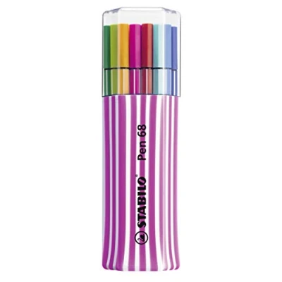 Abbildung von Premium Filzstift STABILO Pen 68 15er Single Pack mit 15 verschiedenen Farben pink