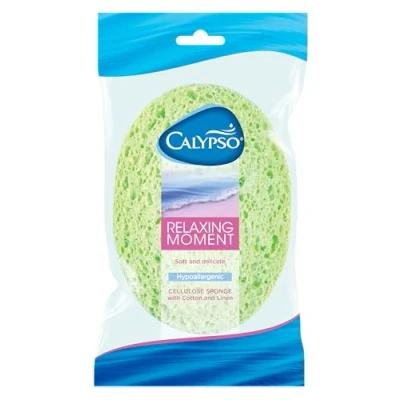 Abbildung von Calypso Relaxing Moment, biologisch abbaubarer Körperschwamm aus Zellulose, 1 Stück, Farbe nicht frei wählbar, Farbig Sortiert (Gelb, Pink, Grün Oder Blau)