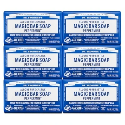 Abbildung von Dr. Bronner&#039;s Pure Castile Seife Pfefferminze, 142 ml (6 Stück)