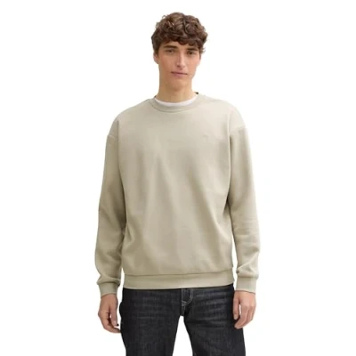 Abbildung von TOM Tailor Denim CREW NECK Sweatshirt, Herren, Größe: Large, Beige abbey stone