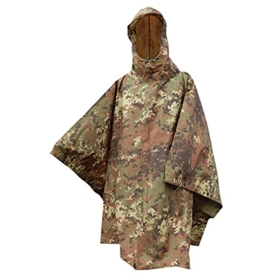 Abbildung von Mil Tec Regenponcho Unisex US Poncho aus reißfestem Ripstop Material Mehrzweck Herren &amp; Damen Wasserdicht extra lang Als Outdoor Regenjacke, Regencape, Nässeschutz, Regenmantel