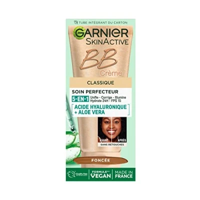 Abbildung von GARNIER Skin Active BB Creme All in 1 Perfektionspflege Einheitlich, mattiert &amp; spendet Feuchtigkeit, LSF 25, Hyaluronsäure Aloe Vera, Vegan Cruelty Free für Mischhaut bis fettige Haut