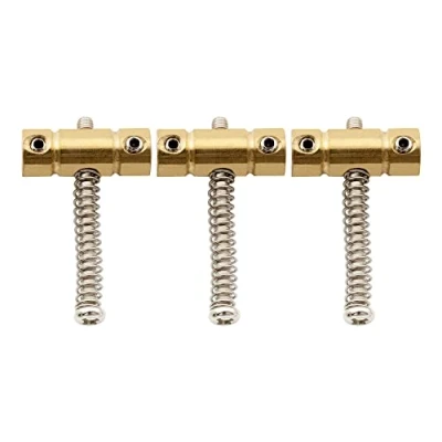Abbildung von Musiclily Pro 10,8mm Messing Kompensiert Saitenreiter Compensated Tele Saddles für Vintage Style Telecaster Brücke (3er Set)