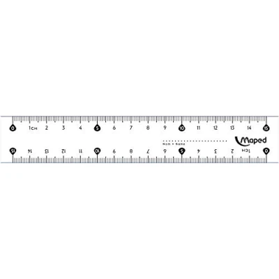 Abbildung von Maped M146507 Lineal 15 cm, Essentials 146, mit Schutzhülle, 1 Stück