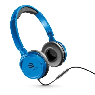 Abbildung von Music Sound Bügelkopfhörer mit Kabel Over Ear Basic On Kopfhörer Faltbarer Kopfbügel 1,2 m Anti Tangle und integriertem Mikrofon 3,5 mm Klinkenanschluss Farbe Blau
