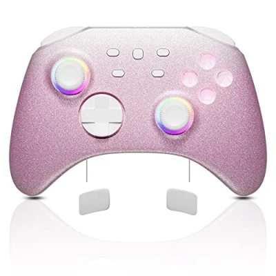 Abbildung von Mytrix Rosa Wireless LED Controller für Switch/Lite/OLED, Multi Plattform Pro Kompatibel mit Switch/PC/Android/Ios/Steam/Steam, SYNC Taste/Macro/Aufweckfunktion/Turbo/Vibration
