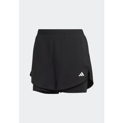 Abbildung von adidas Damen AEROREADY Made for Training Minimal Two in One Shorts, Black/White, XXS