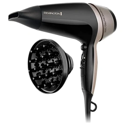 Abbildung von Remingon Haartrockner [schnelles &amp; effizientes Trocknen] Thermacare PRO 2300 (2100W, Ionengenerator, Keramik Ionen Ring, 3 Heiz 2 sep. Gebläsestufen, Abkühlstufe, Stylingdüsen + Diffusor) D5715
