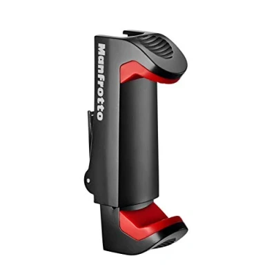 Abbildung von Manfrotto Universal Smartphone Halterung, für Mini Kamerastativ, Tisch Stativ, Pro Version (MCPIXI), Vlogging, Schwarz