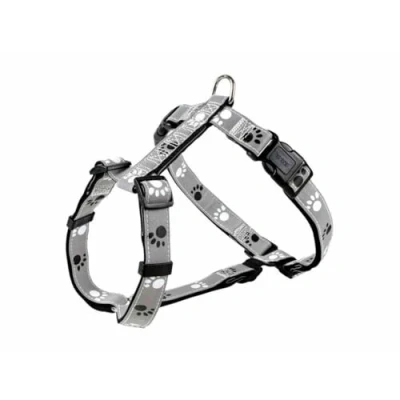 Abbildung von TRIXIE Silver Reflect Geschirr Größe ML: Brustumfang 5075 cm/25 mm in schwarz/silbergrau reflektierendes Hundegeschirr mit stufenlos verstellbaren Elementen für mittelgroße Hunde, 12233