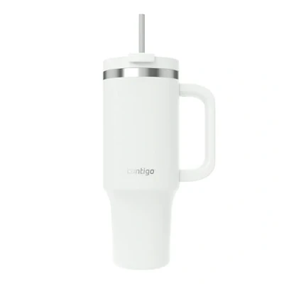 Abbildung von Contigo Streeterville Thermosflasche 1200 ml mit Henkel und Strohhalm Isolierte Thermo Trinkflasche aus Edelstahl Deckel Kühlt 29 Stunden Reisebecher Thermobecher BPA frei