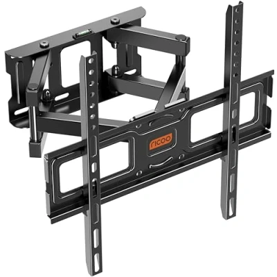Abbildung von RICOO TV Wandhalterung Schwenkbar Neigbar für 32 55 Zoll Fernseher Halterung S5244 / Fernsehhalterung Wand bis 50 Kg mit max. VESA 400x400 mm