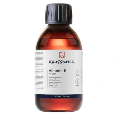 Abbildung von Naissance Natürliches Vitamin E Öl (Nr. 807) 225ml für Kosmetik, Haut, Haare, Gesicht, Nägel Vegan