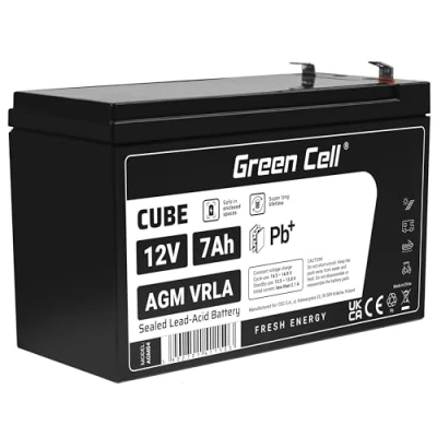 Abbildung von Green Cell AGM 12V 7Ah Akku VRLA Blei Batterie Bleiakku Ersatzakku Gelakku Akkubatterie Zyklenfest Unbemann UPS USV Notstrom Anlage Backup Batteriebackup