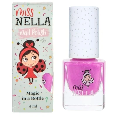 Abbildung von Miss Nella neue Sommerkollektion BLUEBERRY SMOOTHIE Spezieller lila Nagellack mit Glitzer für Kinder, Peel Off Formel, wasserbasiert und geruchsneutral