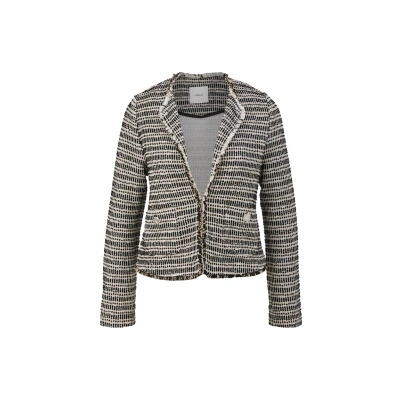 Abbildung von s.Oliver Black Label BOUCLÉ MET EEN Recht Strickjacke, Damen, Größe: 34, Schwarz