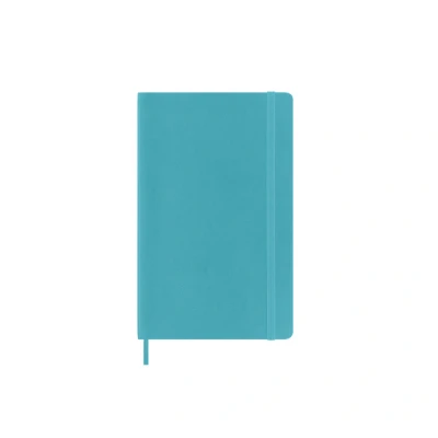 Abbildung von Moleskine Klassisches Notizbuch, Liniertes Weicher Einband und Elastischer Verschluss, Großes Format 13 x 21 cm, Farbe Türkisblaues Riff, 192 Seiten
