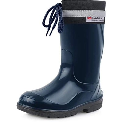 Abbildung von Ladeheid Kinder Gummistiefel mit Stulpe Regenstiefel für Jungen und Mädchen LA 972 (Dunkelblau/Schwarz, 28 EU)