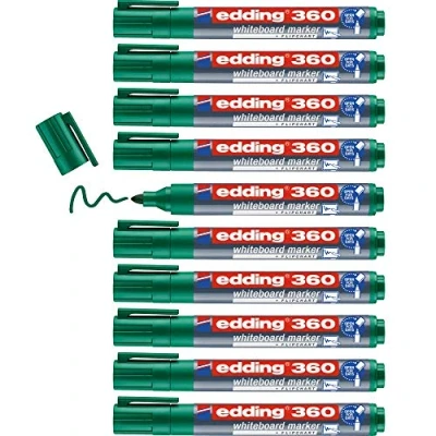 Abbildung von edding 360 Whiteboardmarker verde 10 Whiteboard Stifte Rundspitze 1,5 3 mm Boardmarker abwischbar für Whiteboard, Flipchart, Magnettafel, Pinnwand, Memoboard Sketchnotes nachfüllbar