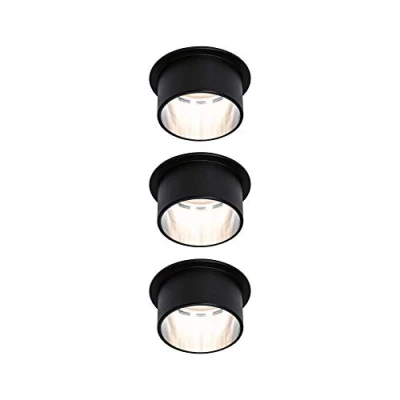 Abbildung von Paulmann Gil LED Einbau schwarz matt/eisen 3er Set