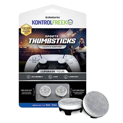 Abbildung von KontrolFreek Clutch für Playstation 5, PS5 und 4, PS4 Controller, Performance Thumbsticks, 2 Low Rise Concave, Schwarz &amp; Weiß