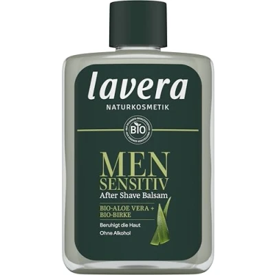 Abbildung von lavera Men sensitiv After Shave Balsam pflegt &amp; erfrischt schützt vor Brennen, Rötung Trockenheit beruhigt irritierte Haut vegan Naturkosmetik 100 ml