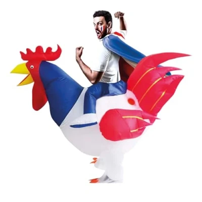 Abbildung von AirSuit® Aufblasbares Kostüm Frankreich Fan Ausgefallenes Auflbaskostüm Premium Qualität Größe Erwachsene Polyester Angenehm tragbar Resistent Mit Aufblassystem OriginalCup®