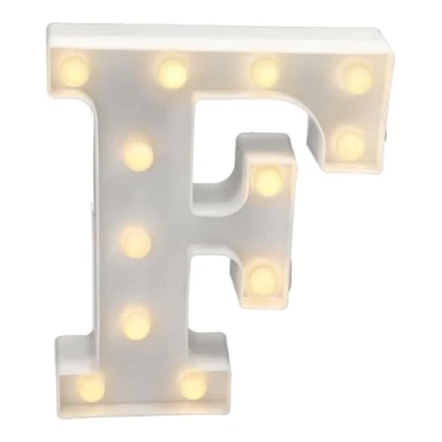Abbildung von JANDEI Warmes Licht LED Zahlen und Buchstaben für Dekoration Atmosphäre, leuchtendes Herz, Nachtlichter, Geburtstage, Hochzeiten, Schaufenster. Sie funktionieren mit AA Batterien (F)
