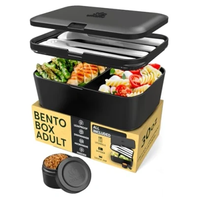 Abbildung von Umami Bento Lunchbox verschachtelbar 900 ml All in One, Box Erwachsene, Mahlzeit Prep Container für Männer