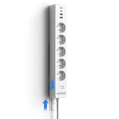 Abbildung von NTONPOWER 5 Fach Steckdosenleiste Anschraubbar mit USB C, Mehrfachsteckdose Paster und Schalter Verlängerungskabel 1,5m Kindersicherung, Weiß
