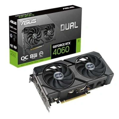 Abbildung von ASUS Dual GeForce RTX 4060 EVO OC Edition 8GB GDDR6 (PCIe 4.0, GDDR6, DLSS 3, HDMI 2.1a, DisplayPort 1.4a, Axial Tech Lüfterdesign, 0dB, BIOS, Auto Extreme Technologie)