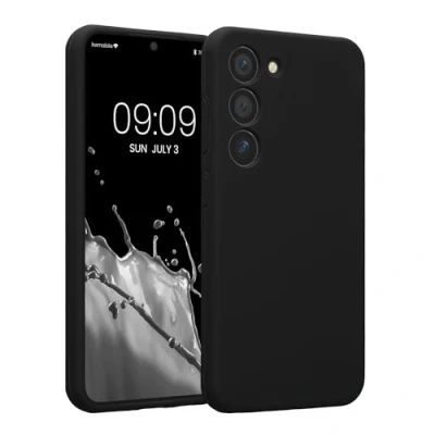 Abbildung von kwmobile Handyhülle kompatibel mit Samsung Galaxy S23 Hülle gummierte Handy Case aus Silikon in Schwarz