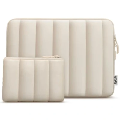 Abbildung von TECOOL 13.3 Zoll Laptop Tasche Hülle für MacBook Air 13 13.6 M3 M2 2024 2022 2010,MacBook Pro M1 2012,MacBook 14 M4 2024,13.3&quot; Acer Dell Lenovo HP Spritzfeste Tasche,Beige
