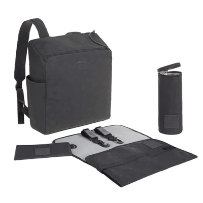 Abbildung von LÄSSIG Baby Wickelrucksack Wickeltasche mit Zubheör veganes Leder/Tender Backpack anthracite