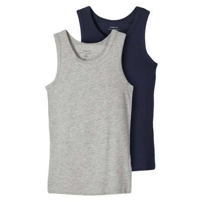 Abbildung von Name it Nkmtank 2PACK Unterhemd/shirt für Kinder, Größe: 116, Grey