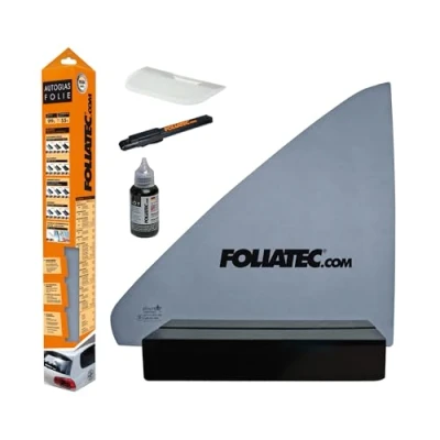 Abbildung von Foliatec Scheibentönungsfolie, Tönungsfolie für Autoscheiben, MIDNIGHT Light, 65% Verdunkelung, Maße: 76 x 300 cm