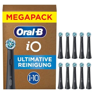 Abbildung von Oral B iO Ultimative Reinigung, Original Aufsteckbürsten für elektrische Zahnbürsten, &#039;Borsten in Borsten&#039; Bündel, Schwarz, 10 Stück