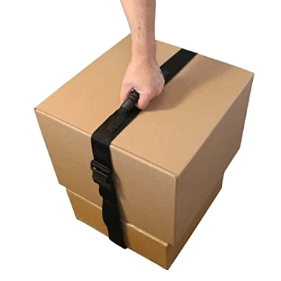 Abbildung von Shoulder Dolly M3070 HandyLifter Tragegurt mit Haken und Griff für einfaches Anheben, Heben, Tragen Sichern von Paketen, Geräten, schweren, effizient einfacher, schwarz