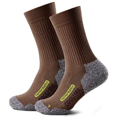 Abbildung von Piarini 2 Paar Coolmax Wandersocken Outdoorsocken Funktionssocken lang braun 39 42