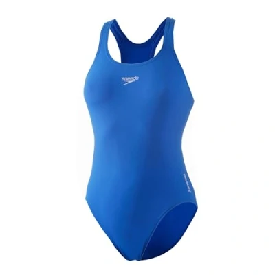 Abbildung von Speedo Mädchen ECO Endurance+ Medalist Badeanzug Chlorbeständig Recyclingmaterial Bequeme Passform Schwimmunterricht Badeurlaub Badeanzug, Bondi Blue, 5 6