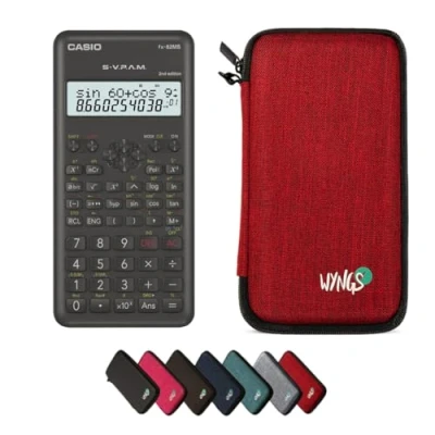 Abbildung von Casio fx 82MS 2nd Edition Taschenrechner inklusive Schutztasche von WYNGS in Rot Basic Set