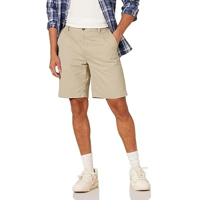 Abbildung von Amazon Essentials Herren Klassisch Geschnittene Chinoshorts, 23 cm, Khakibraun, 33W