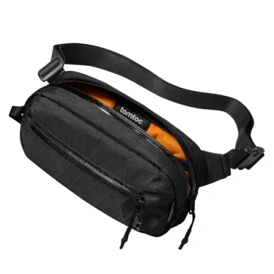 Abbildung von tomtoc X Pac Bauchtasche für Herren Damen, 1,5 Liter Klein Travel Sling Bag Brusttasche Gürteltasche Schultertasche Umhängetasche mit RFID Schutz Wandern Reise Alltag, Grün