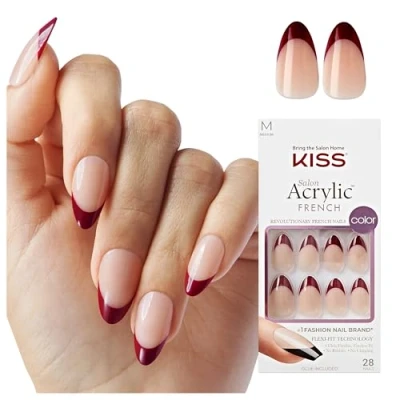 Abbildung von KISS Salon Acrylic, Press On Nägel inkl. Nagelkleber, &#039;Catchy&#039;, Lila, mittellange Mandel Form, enthält 28 Nägel, 2g Kleber, 1 Maniküre Stäbchen, Mini Feile