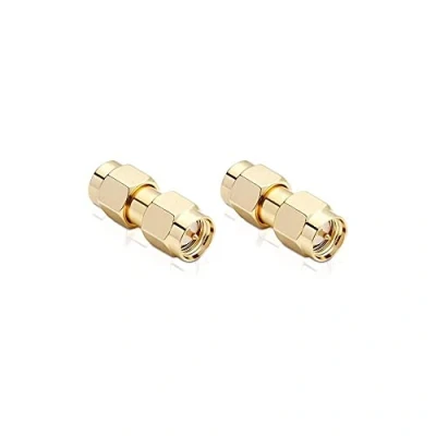 Abbildung von conecto SMA Adapter, Kupplung, Stecker mit Pin auf Pin, Adapter zum Anschluss ändern von Buchse Stecker, vergoldet, 2er Set