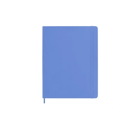 Abbildung von Moleskine Klassisches Notizbuch, Notizbuch mit weißen Seiten, Weicher Einband und elastischer Verschluss, Größe XL 19 x 25 cm, Farbe Hortensienblau, 192 Seiten
