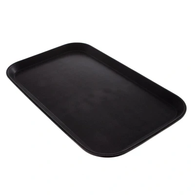 Abbildung von HENDI Serviertablett 53 x 32,5 cm rechteckig PP Kunststoff schwarz stapelbar
