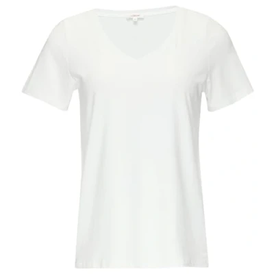 Abbildung von s.Oliver MIT Vausschnitt Tshirt basic, Damen, Größe: 34, Weiß